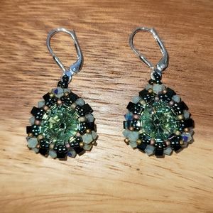 Hand Made Beaded  Crystal Earrings